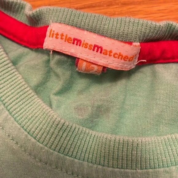 4/$25 Little Miss Matched LS Holiday Peppermint Smiley Face T-Shirt Girl Size 12 - Picture 10 of 11